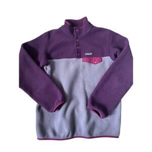 Purple Patagonia synchilla pullover M medium fleece soft lupine Snap-T